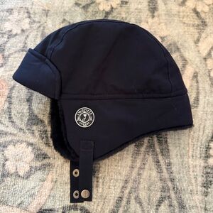 Jacadi Paris Navy Trapper Hat + Mittens Set | 24–36M